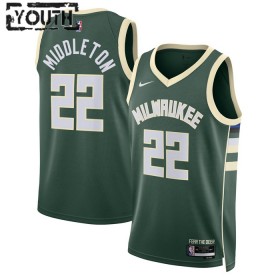 Milwaukee Bucks Khris Middleton 22 Nike 2022-23 Icon Edition Vihreä Lasten Pelipaidat Swingman